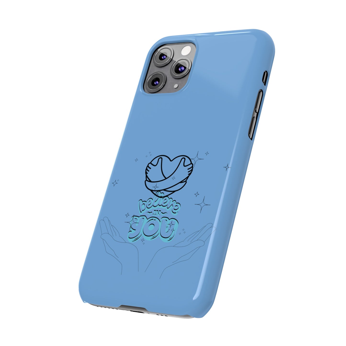 Blue Believe In You Heart Flexible Phone Case