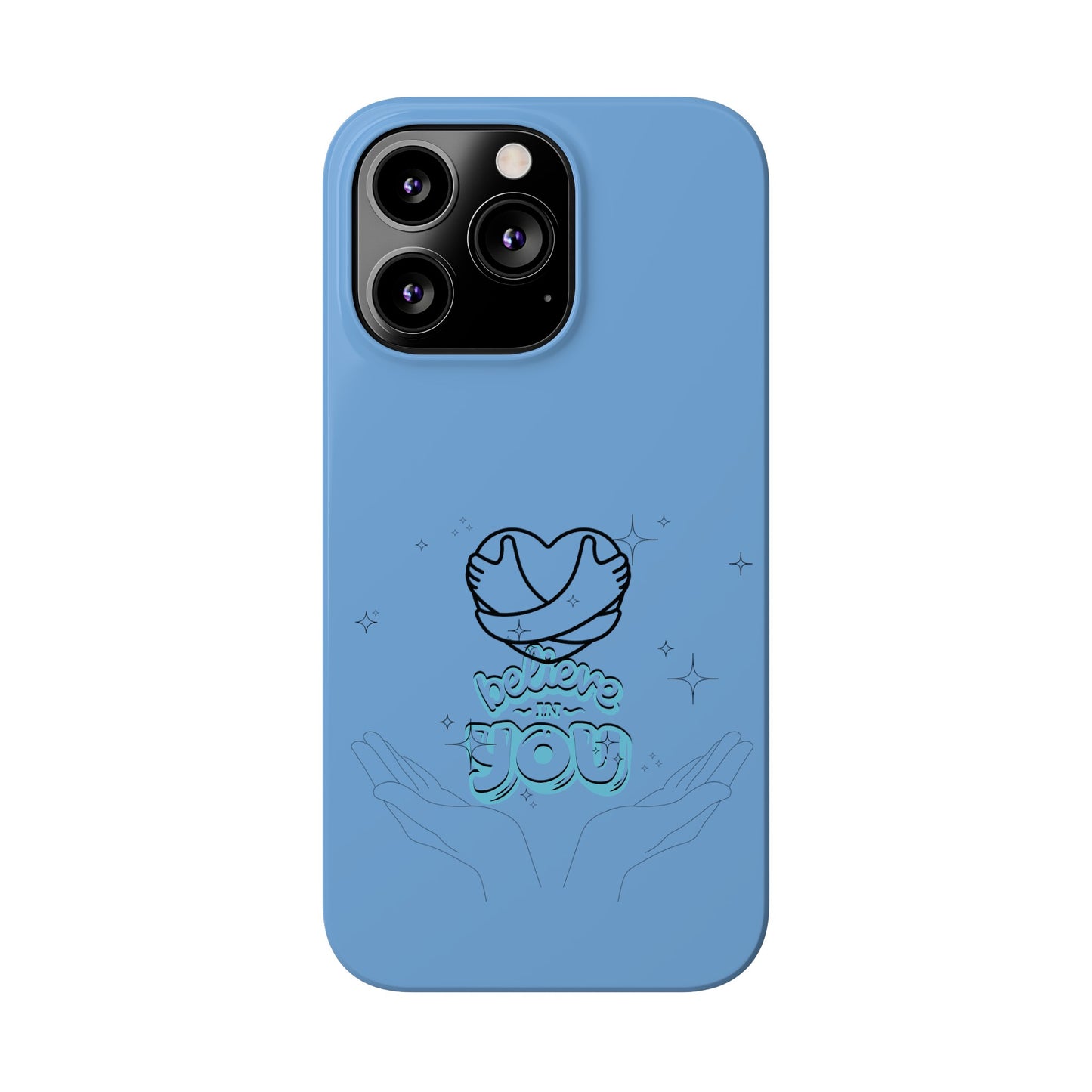 Blue Believe In You Heart Flexible Phone Case