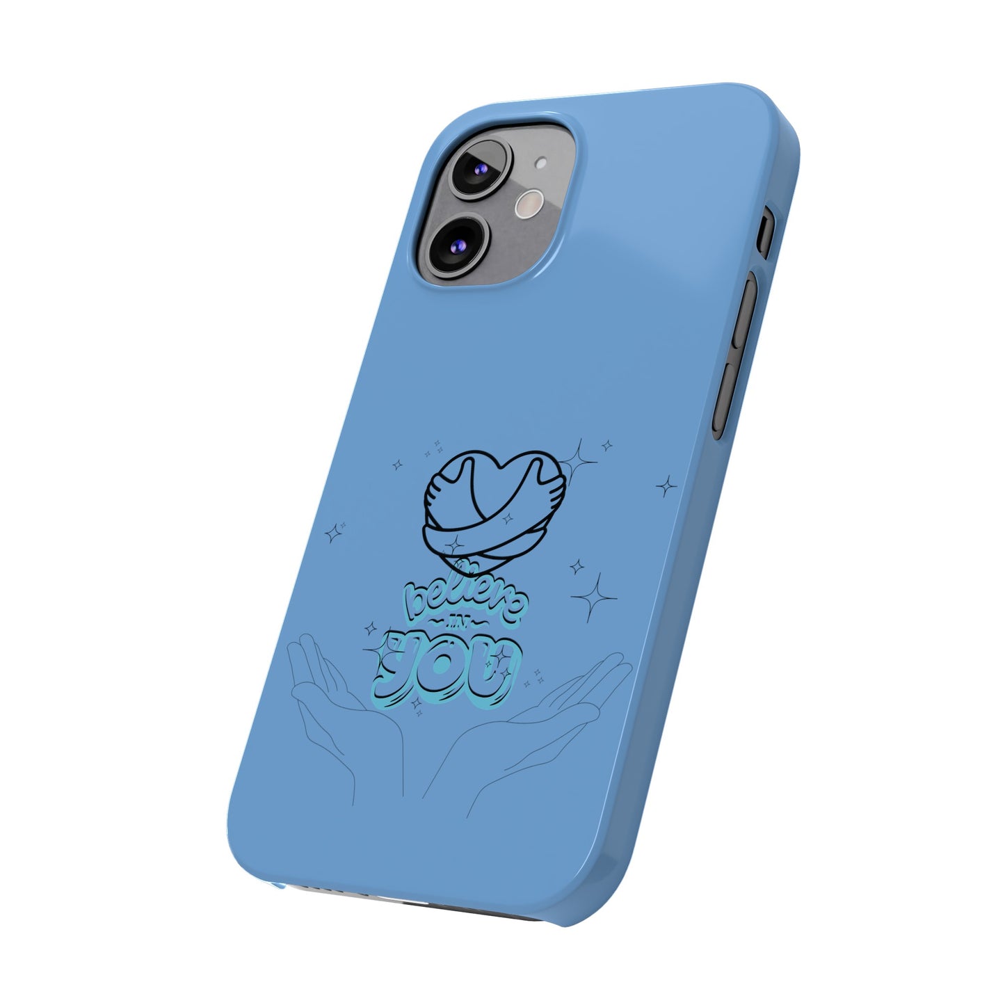 Blue Believe In You Heart Flexible Phone Case