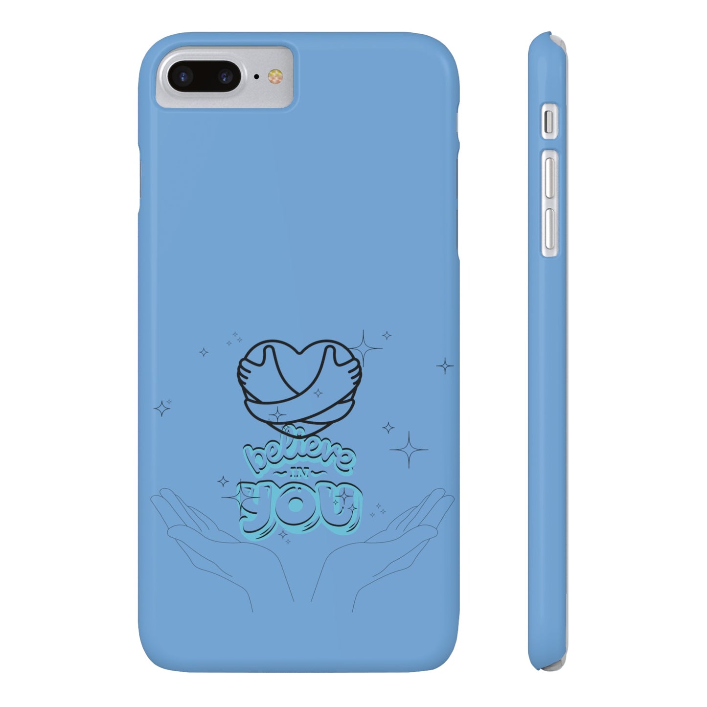 Blue Believe In You Heart Flexible Phone Case