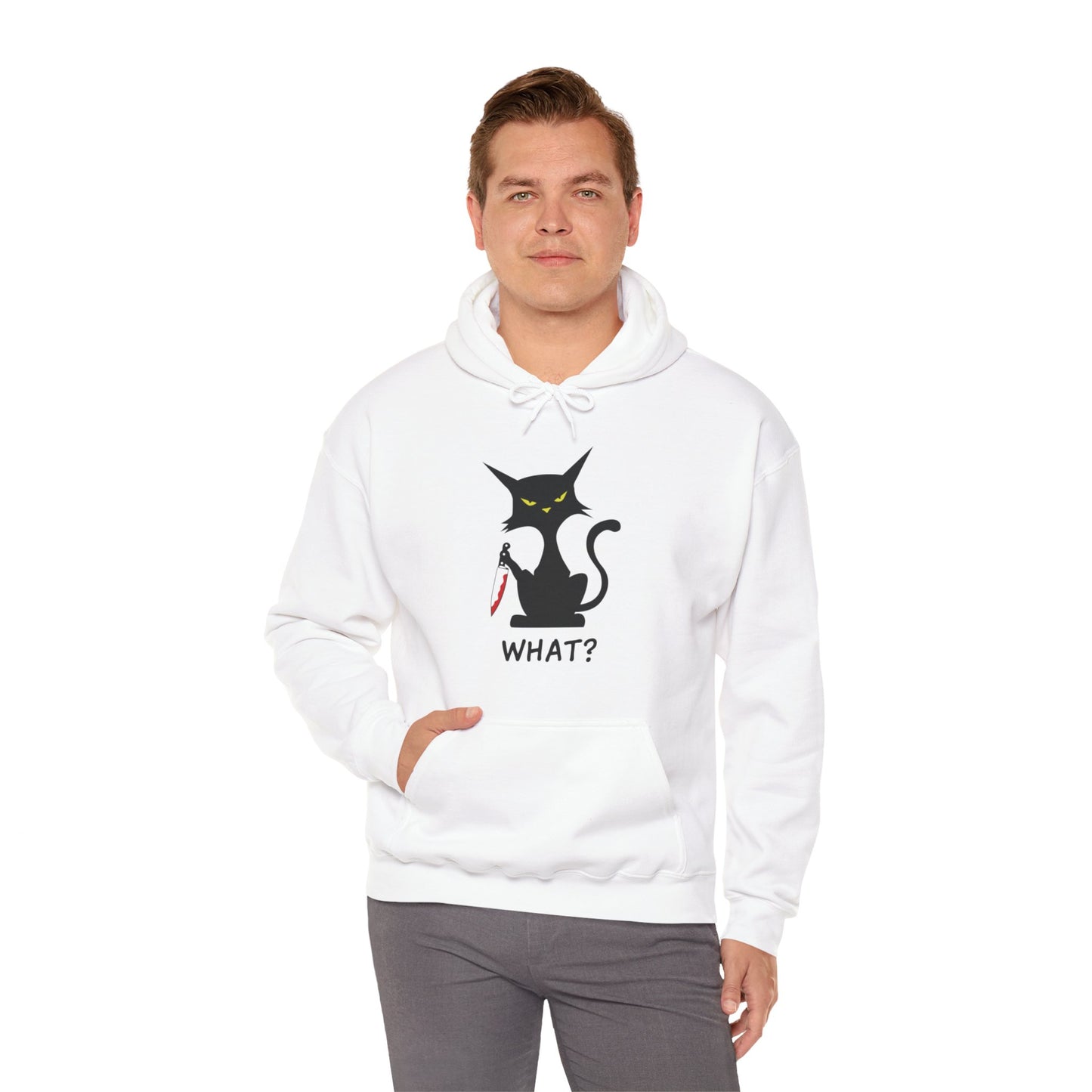 What, Meow Unisex Heavy Blend Hooded Sweatshirt