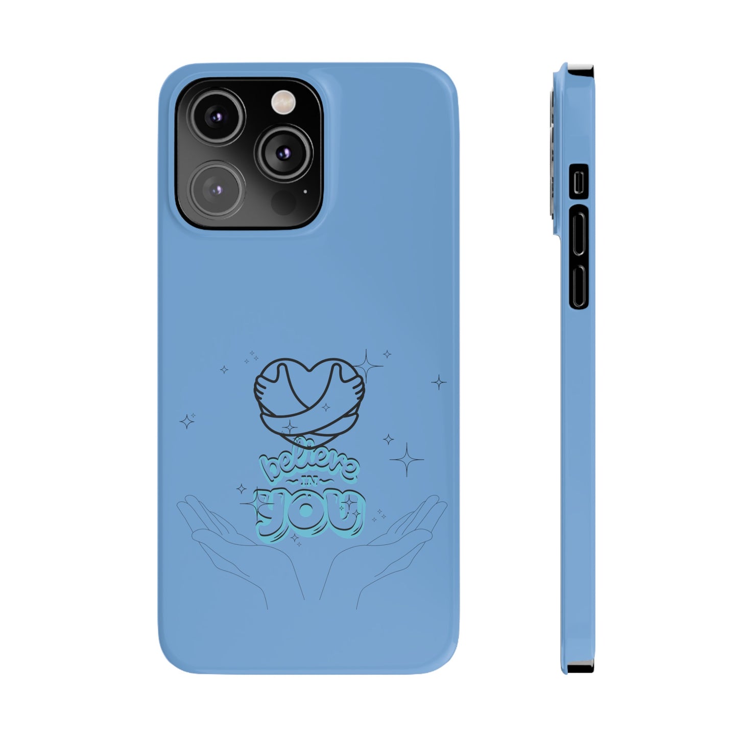 Blue Believe In You Heart Flexible Phone Case