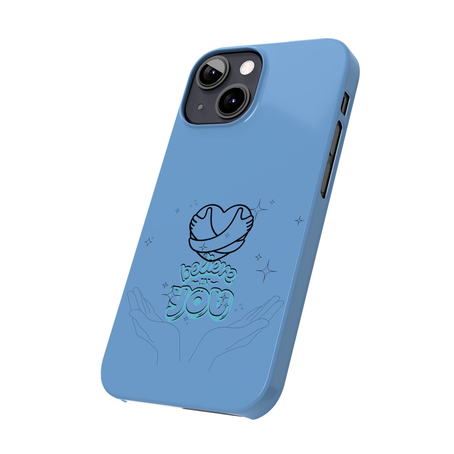 Blue Believe In You Heart Flexible Phone Case