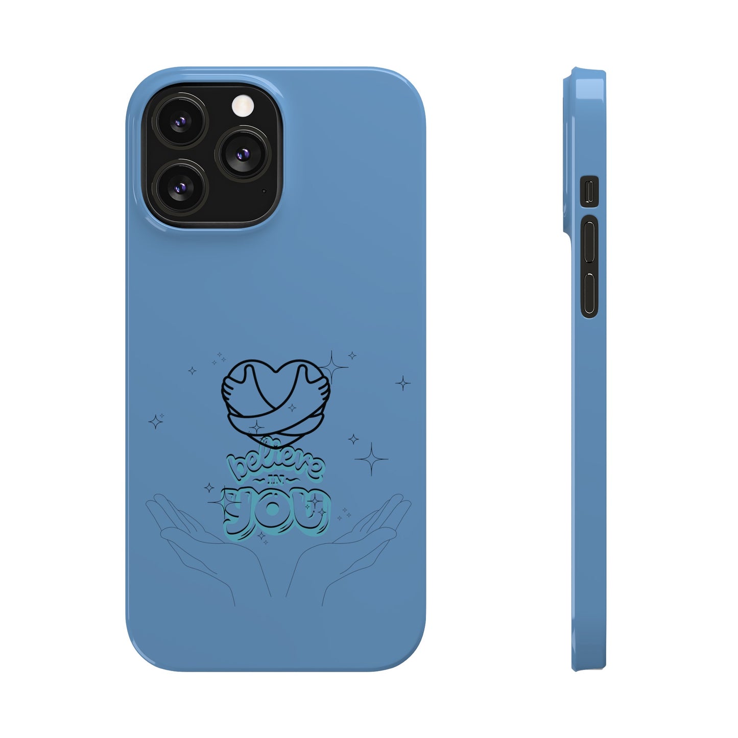 Blue Believe In You Heart Flexible Phone Case