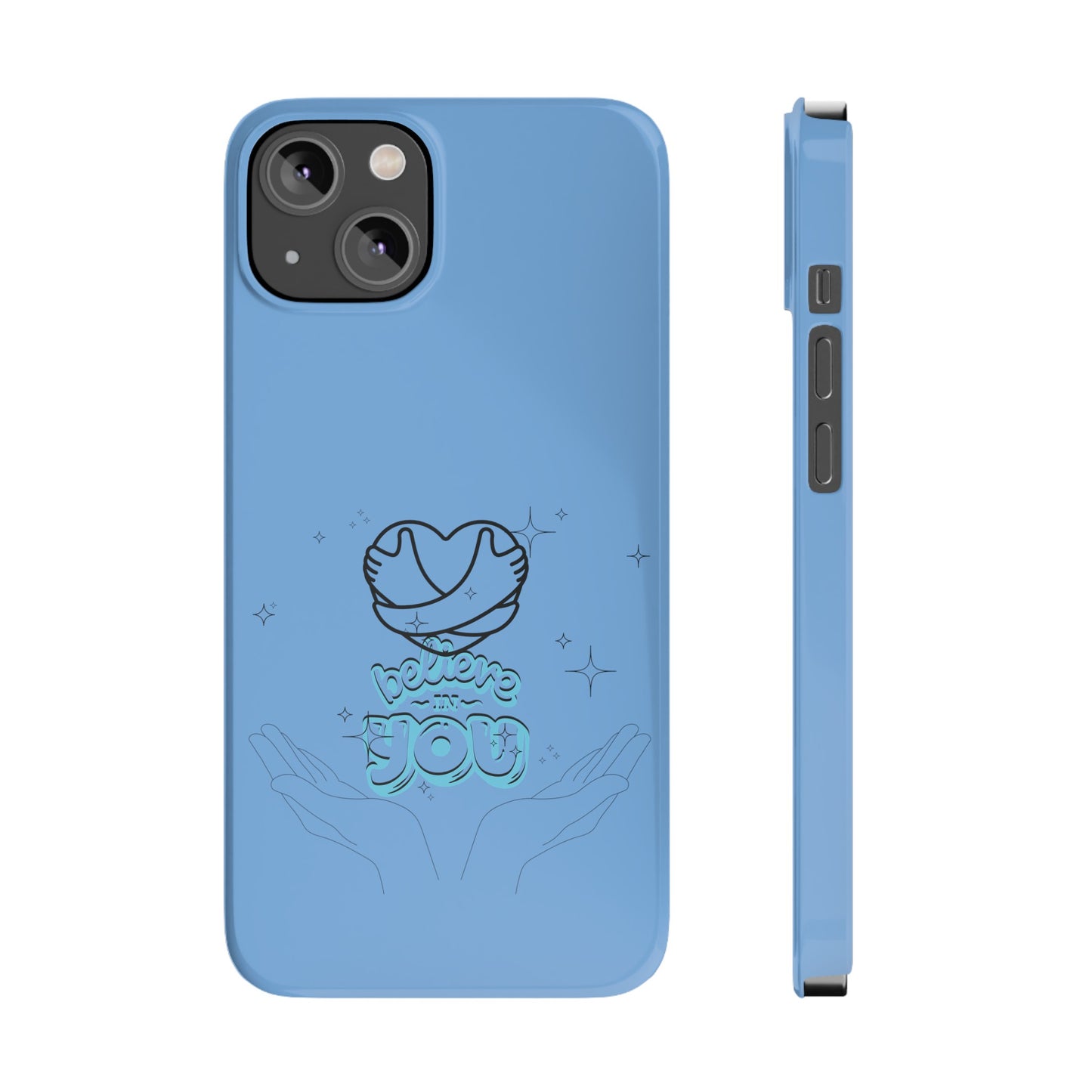 Blue Believe In You Heart Flexible Phone Case