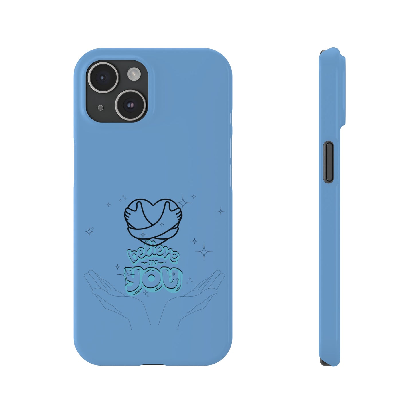 Blue Believe In You Heart Flexible Phone Case