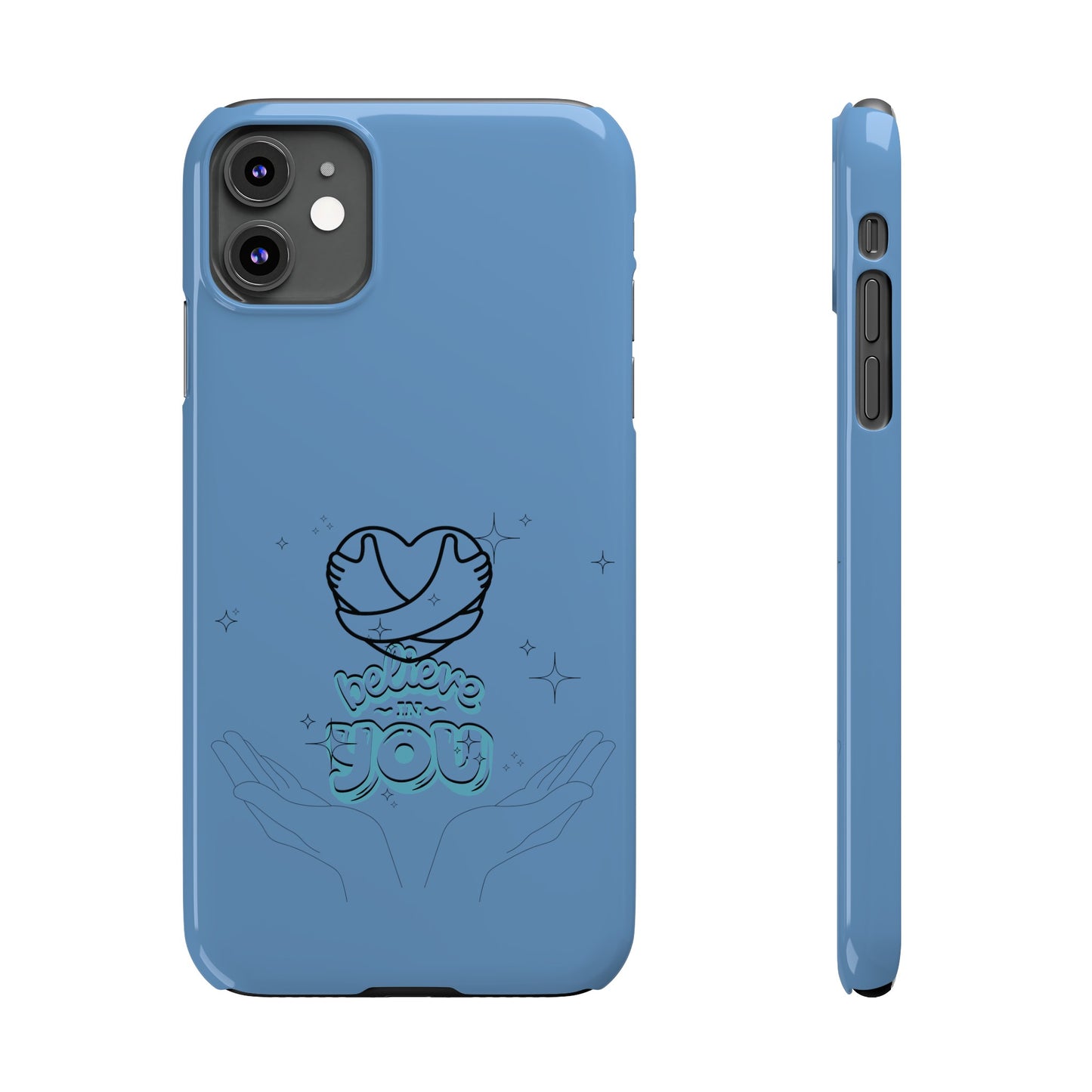 Blue Believe In You Heart Flexible Phone Case