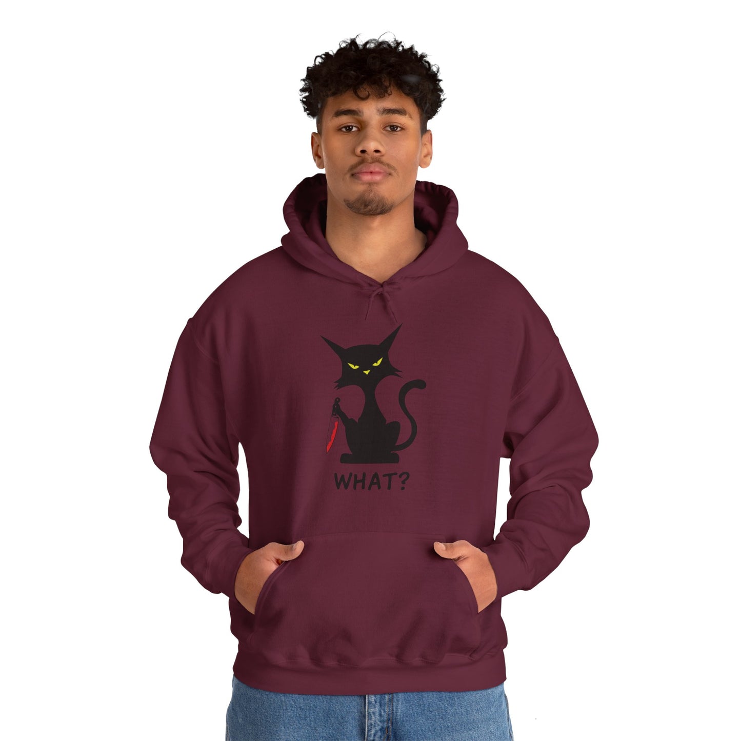 What, Meow Unisex Heavy Blend Hooded Sweatshirt