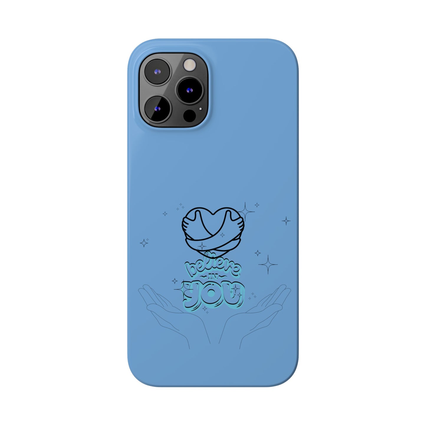 Blue Believe In You Heart Flexible Phone Case