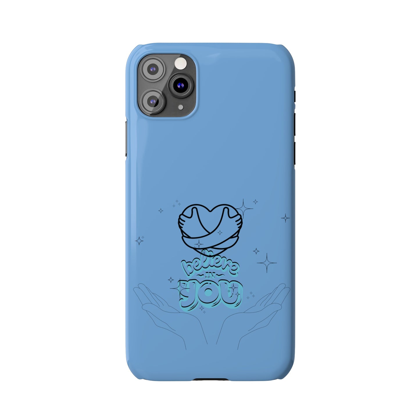 Blue Believe In You Heart Flexible Phone Case