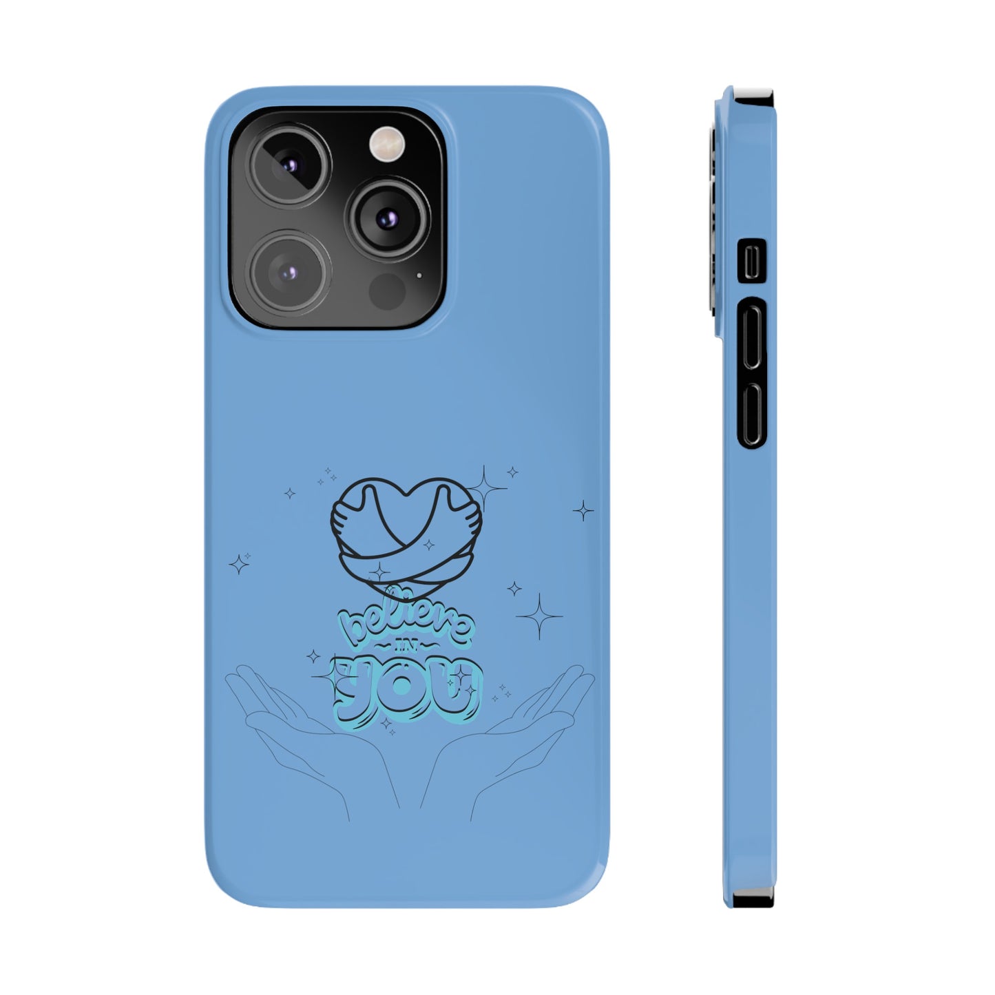 Blue Believe In You Heart Flexible Phone Case