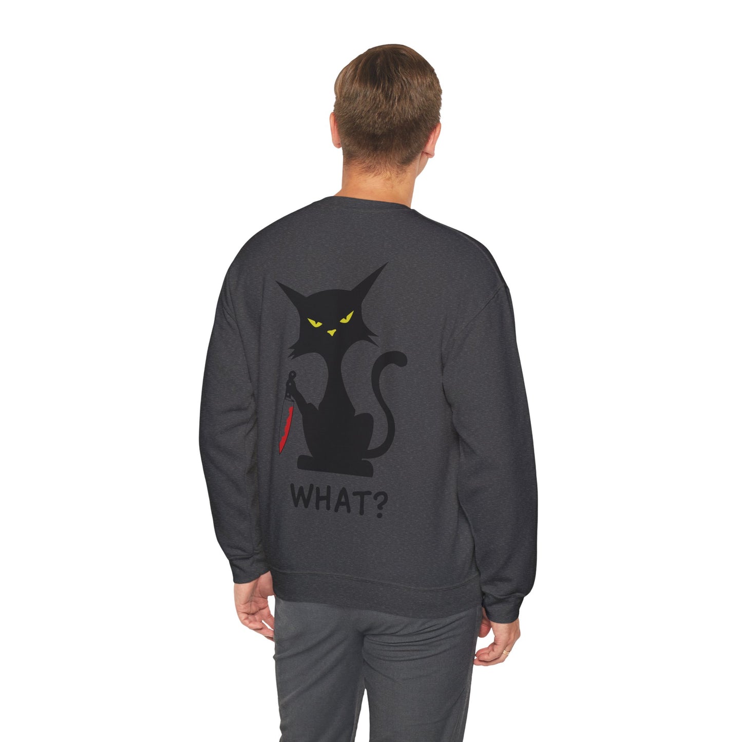 Meow, What Unisex Heavy Blend Crewneck Sweatshirt