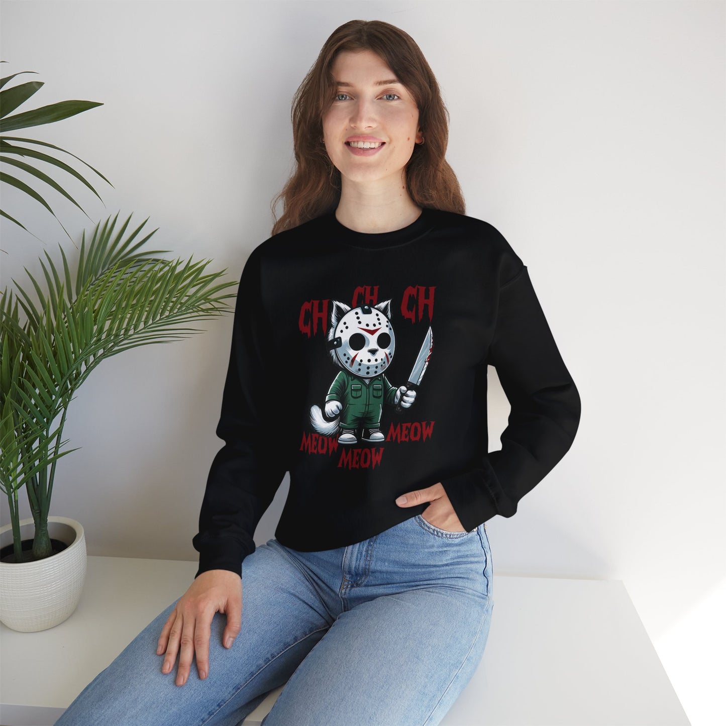 Meow, What Unisex Heavy Blend Crewneck Sweatshirt