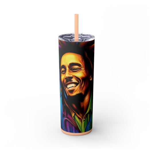 Iconic Bob Marley Tumbler with Straw, 20oz