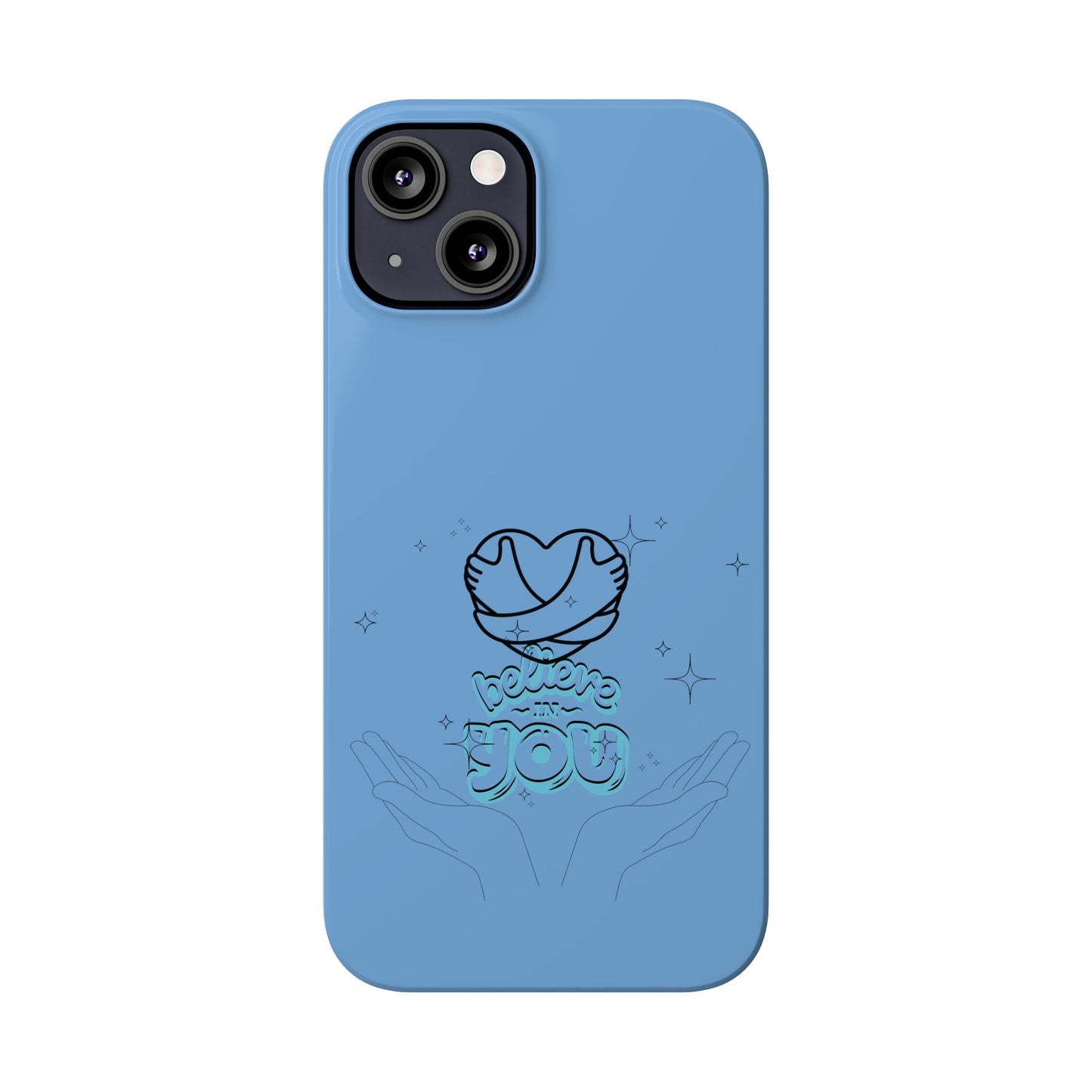 Blue Believe In You Heart Flexible Phone Case