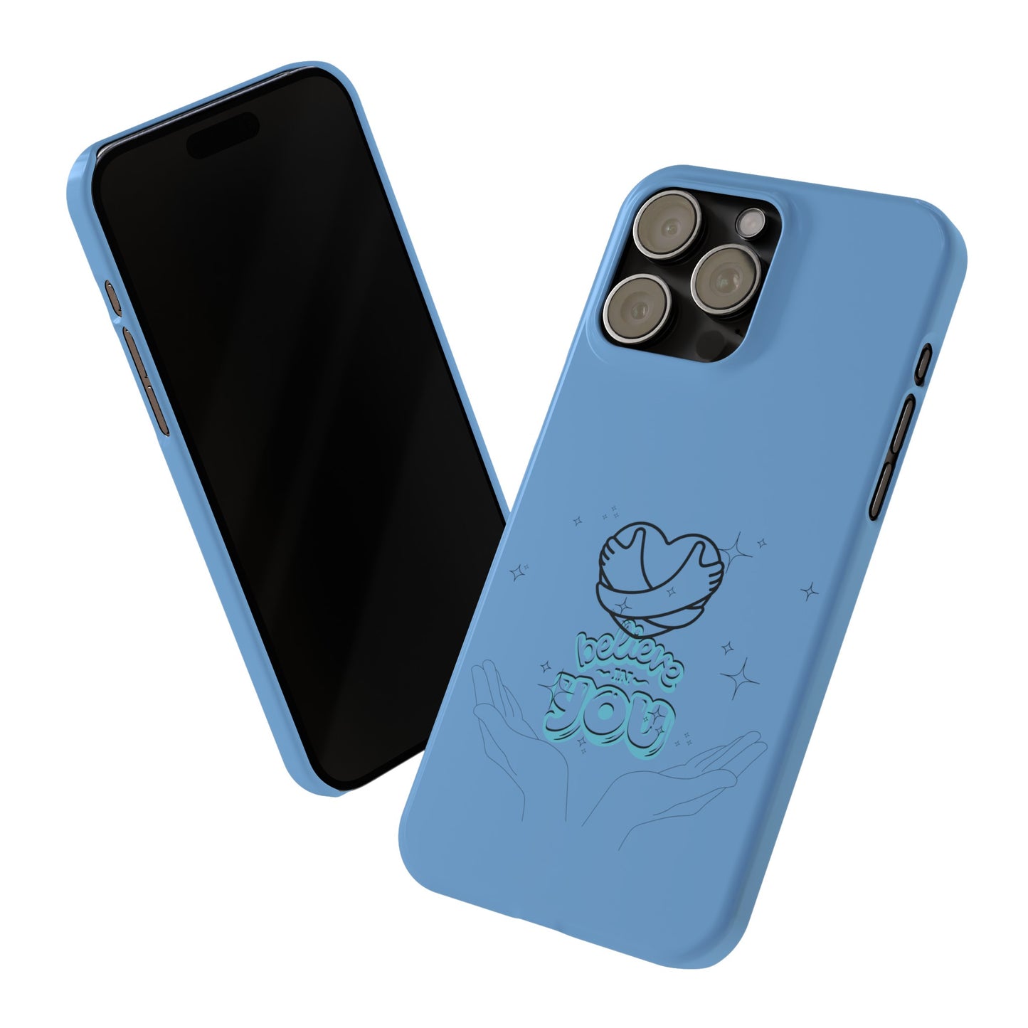 Blue Believe In You Heart Flexible Phone Case