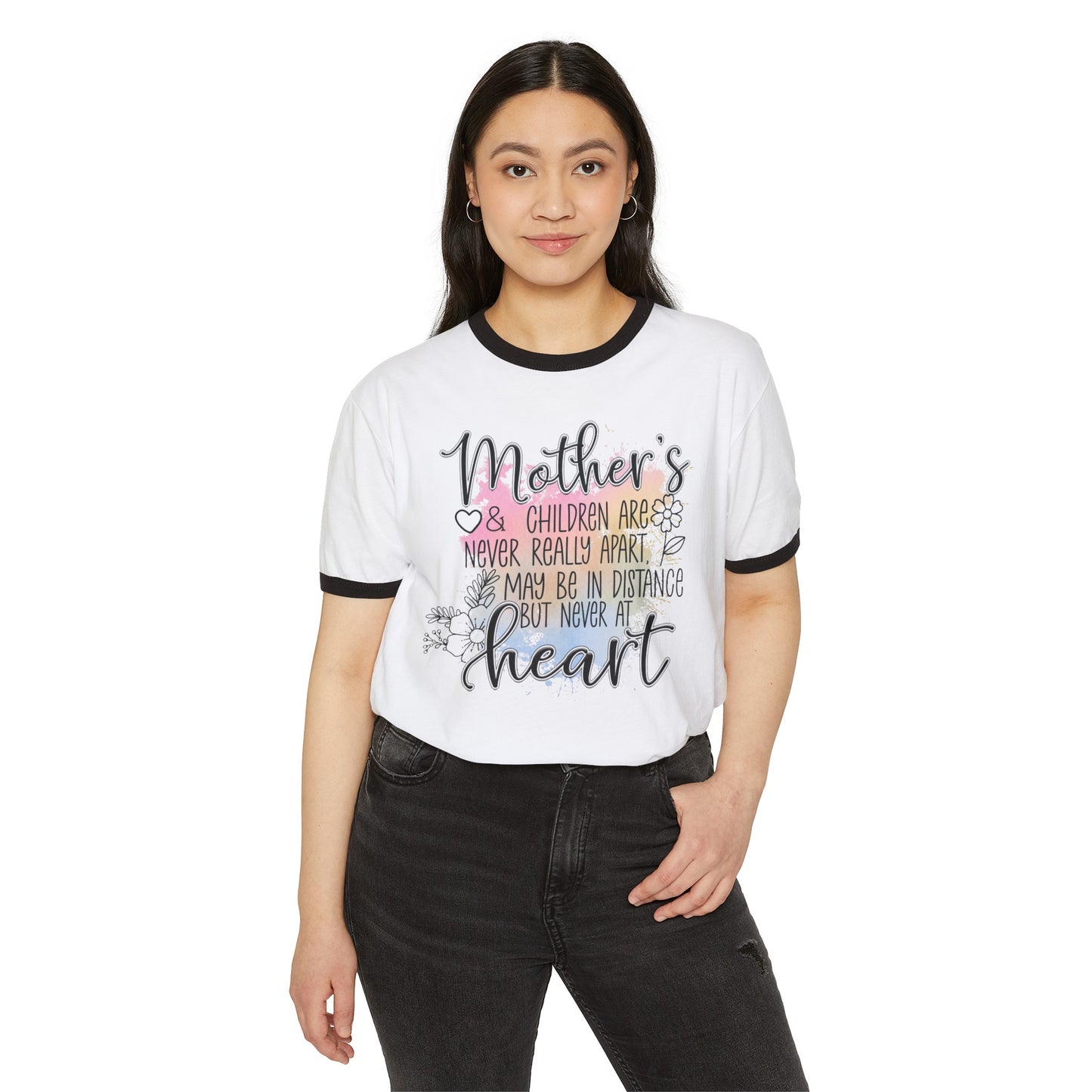 A MOTHER'S HEART Ringer Unisex Cotton T-Shirt