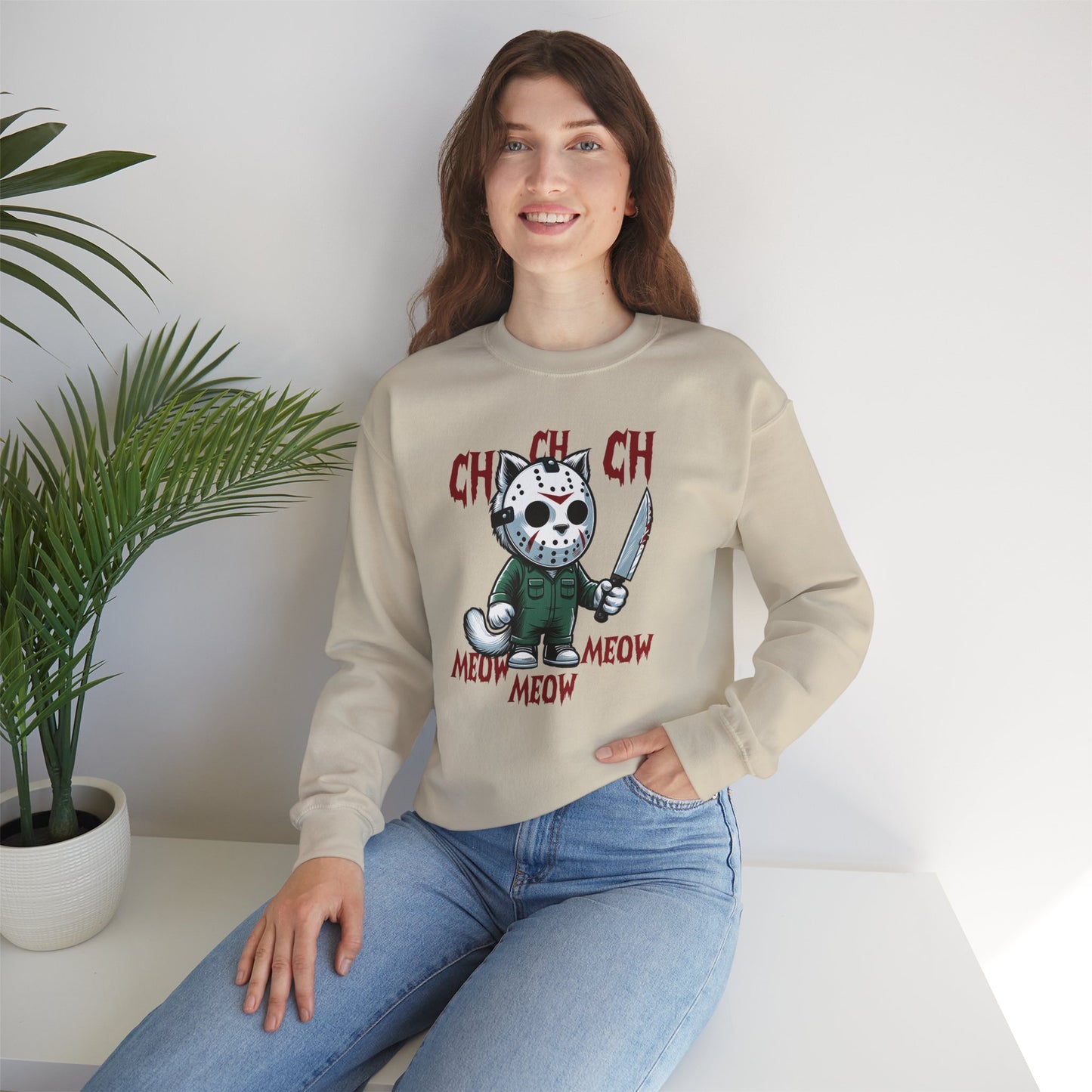 Meow, What Unisex Heavy Blend Crewneck Sweatshirt