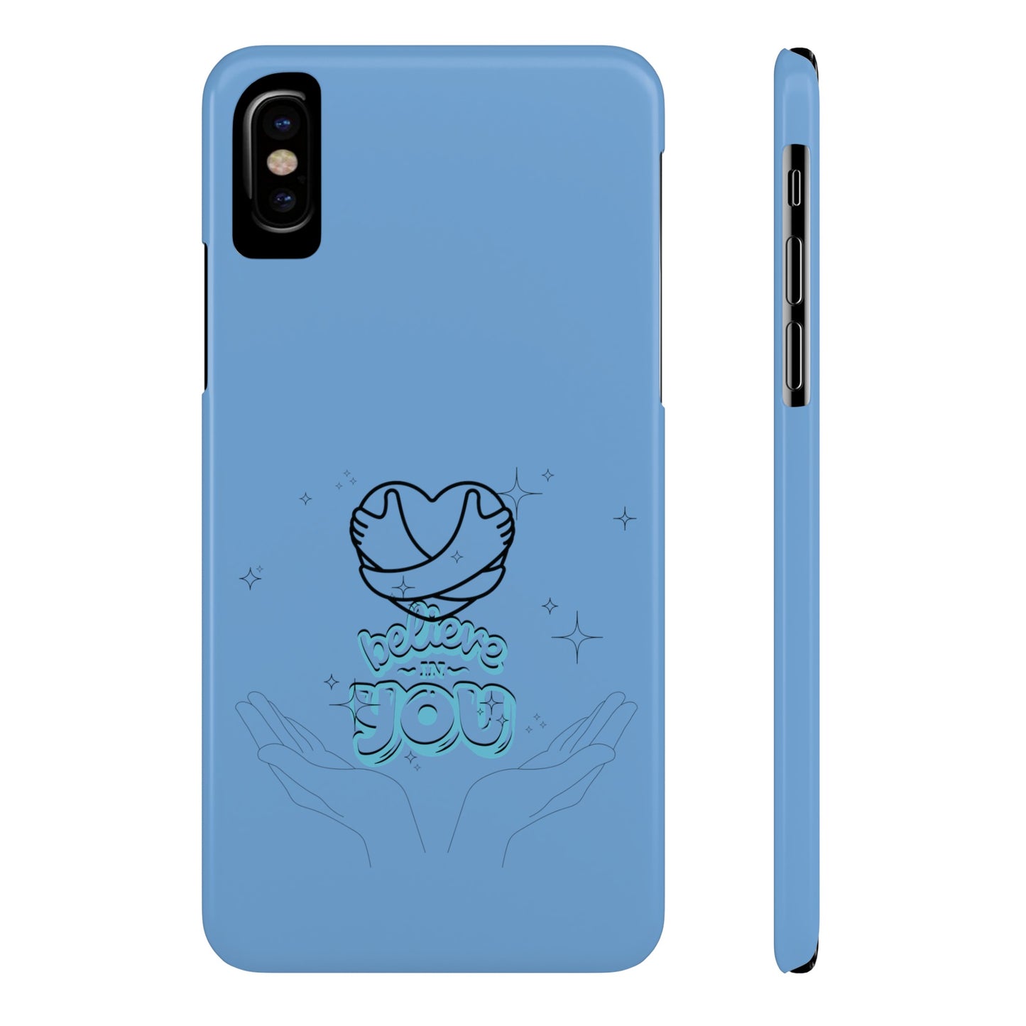 Blue Believe In You Heart Flexible Phone Case