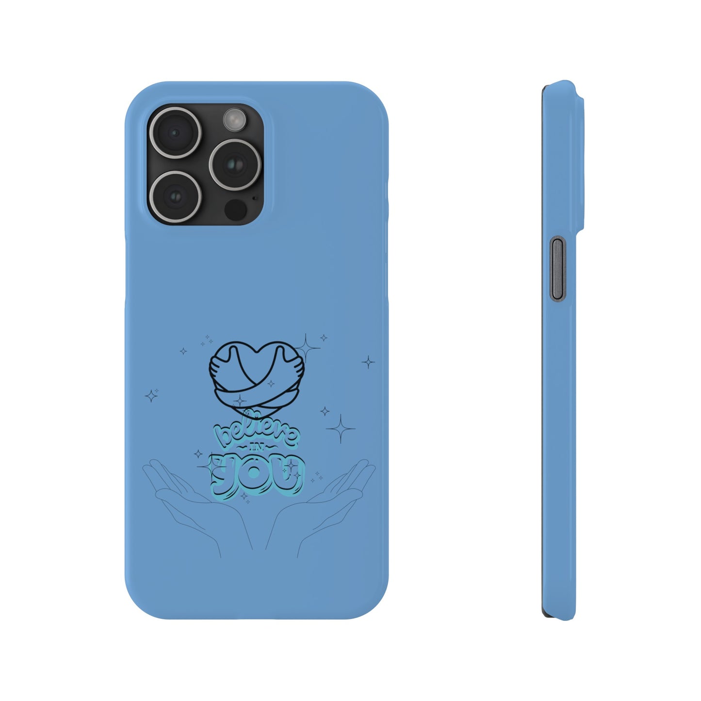 Blue Believe In You Heart Flexible Phone Case