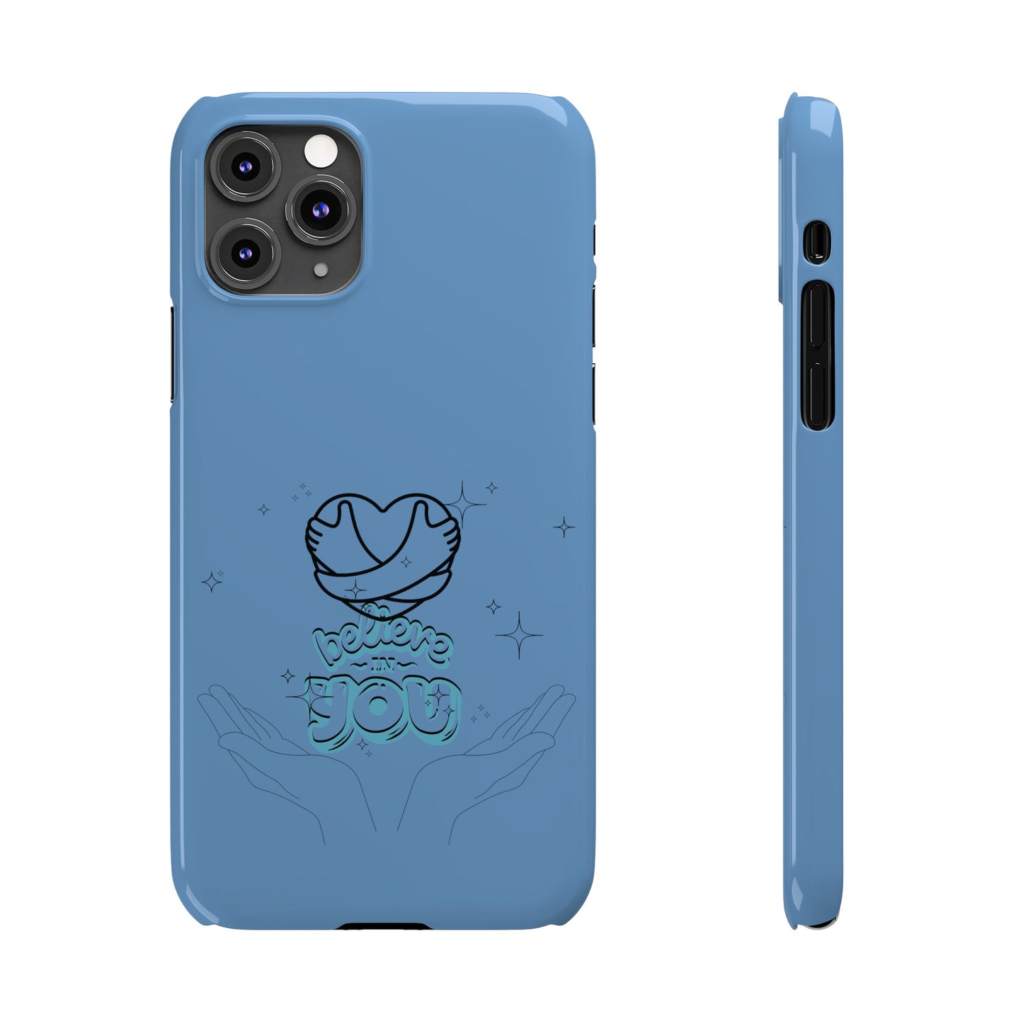 Blue Believe In You Heart Flexible Phone Case