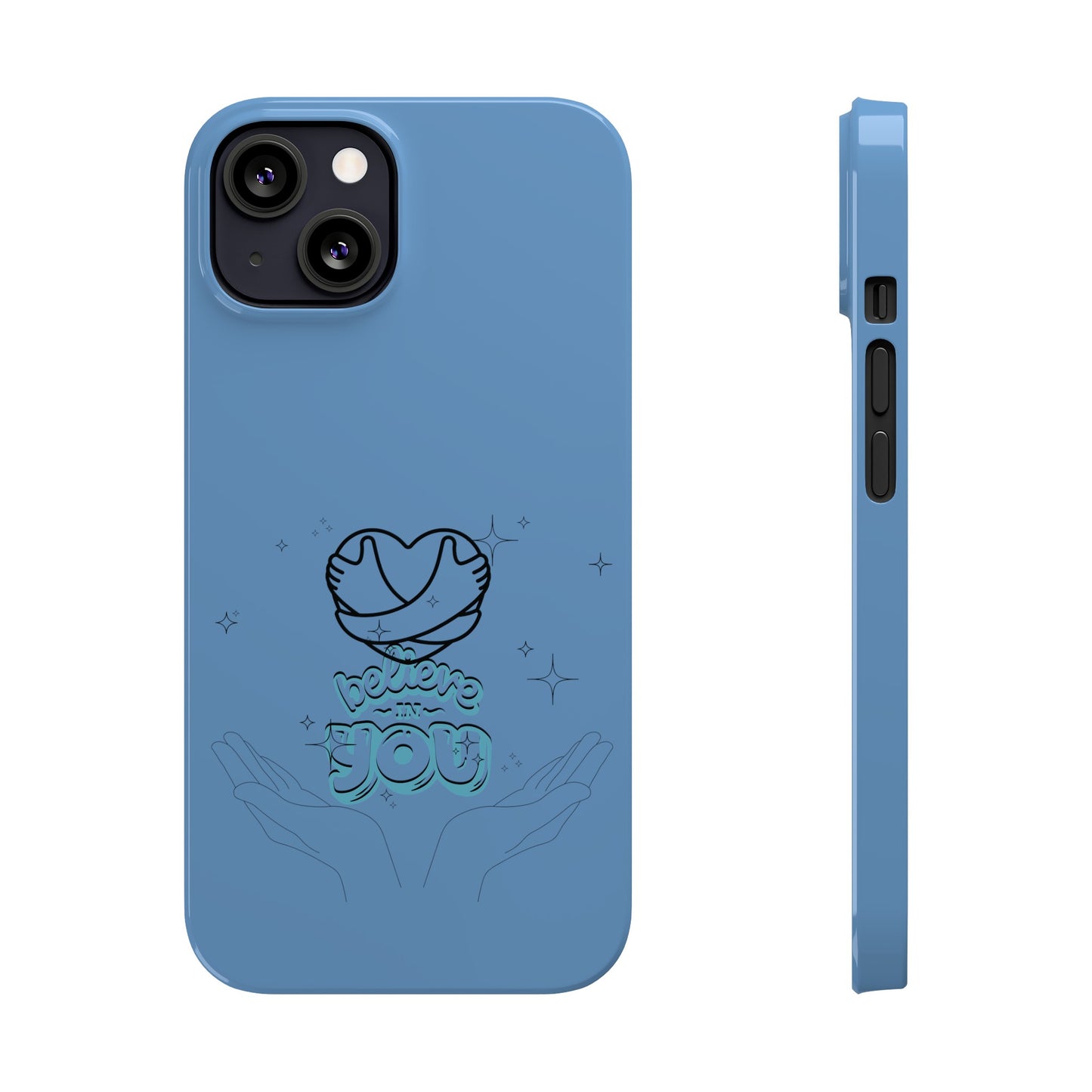 Blue Believe In You Heart Flexible Phone Case